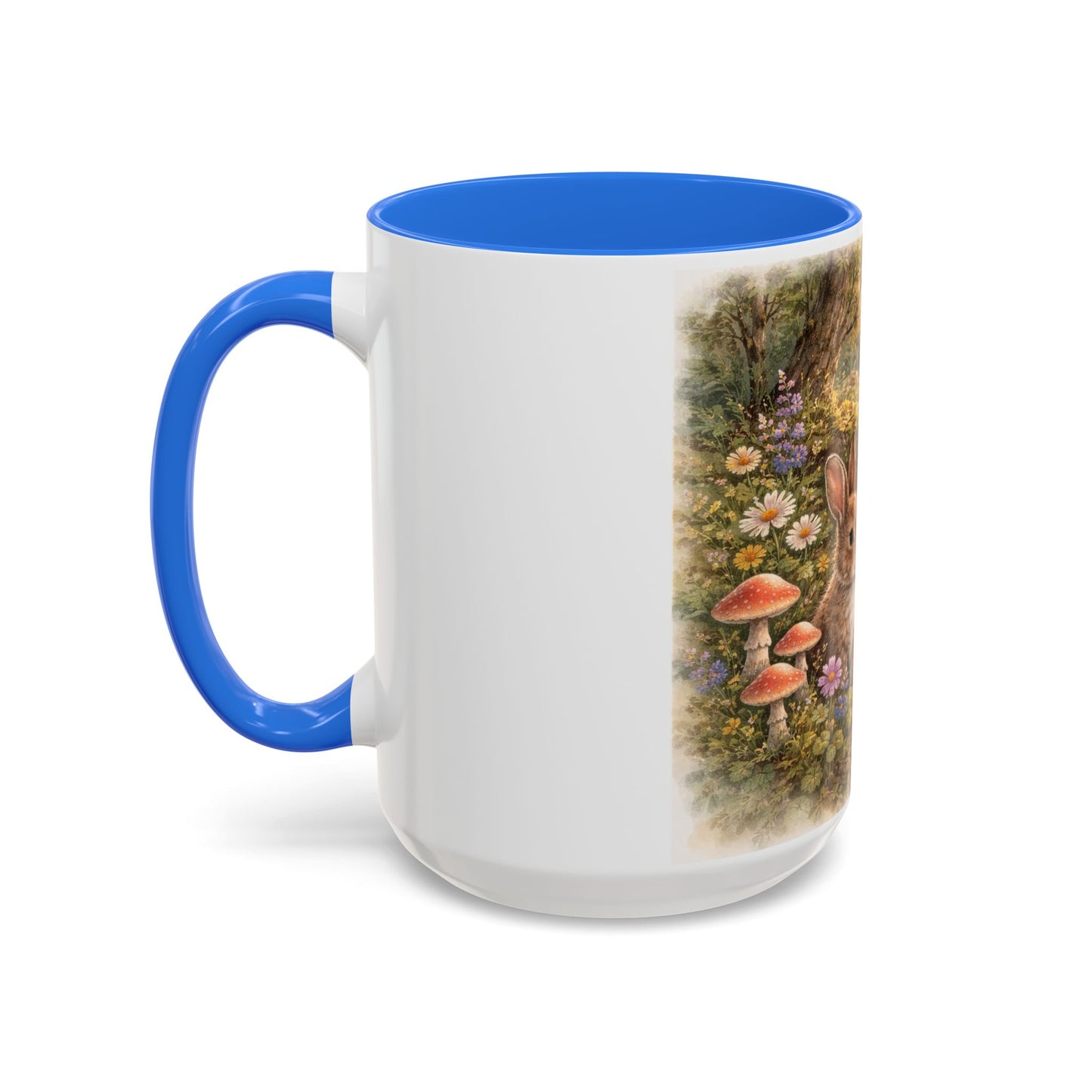 Cute Woodland Animal Mug — Rabbits & Porcupine Vintage Nature Coffee Cup (15oz)