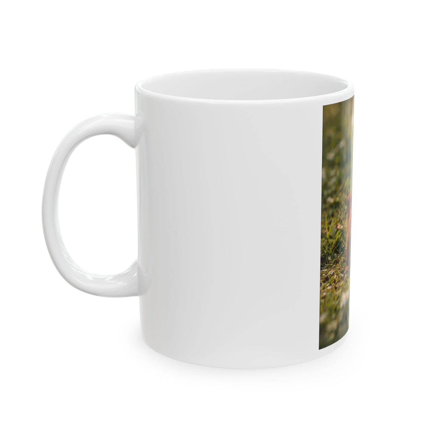 Squirrel Family Photo Ceramic Mug (11oz) — Cute Wildlife Coffee Cup