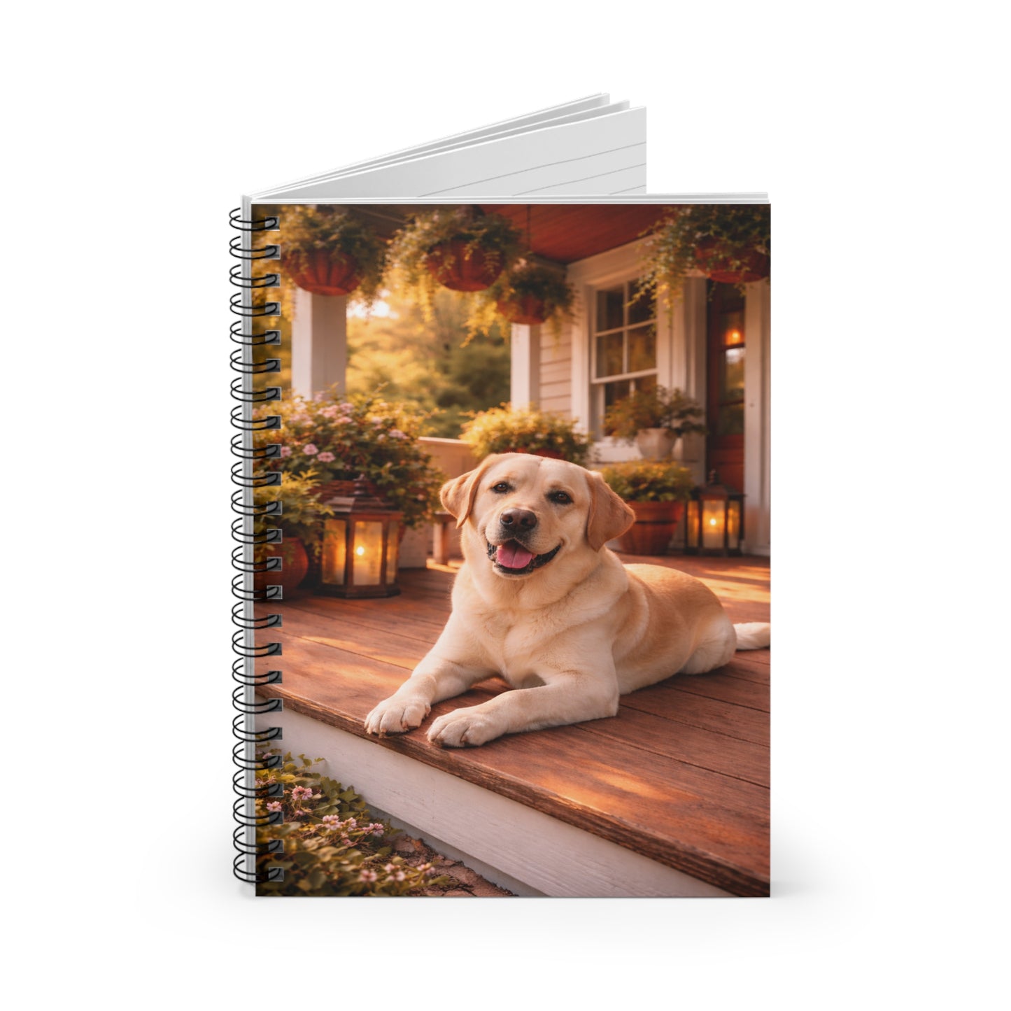 Labrador Porch Notebook — Spiral Ruled Journal for Dog Lovers
