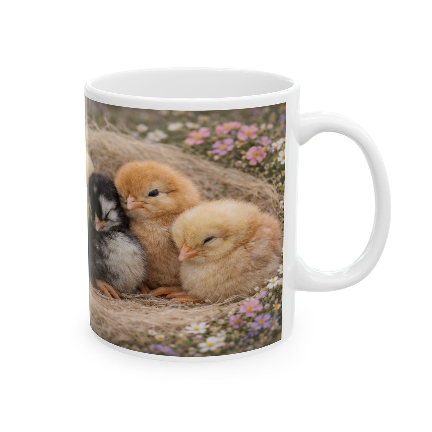 Sleeping Baby Chicks Mug | Cute Chick Nest Ceramic Mug
