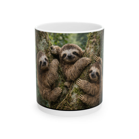 Sloth Family Ceramic Mug — Cute 11oz