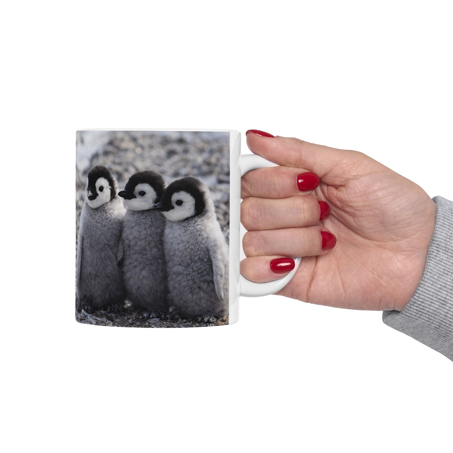 Penguin Baby Crew Ceramic Mug — Cute Arctic Chick Photo Coffee Cup (11oz)