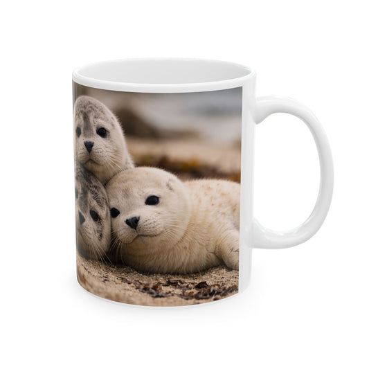Seal Pups Ceramic Mug — Cute Animal Photo Coffee Cup (11oz)