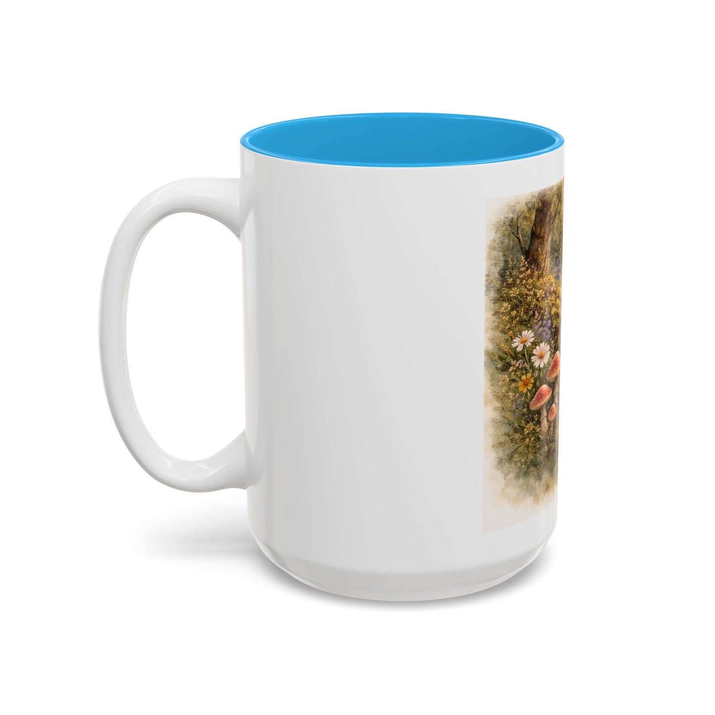 Woodland Bear Forest Mug — Rustic Nature Coffee Cup with Mushrooms