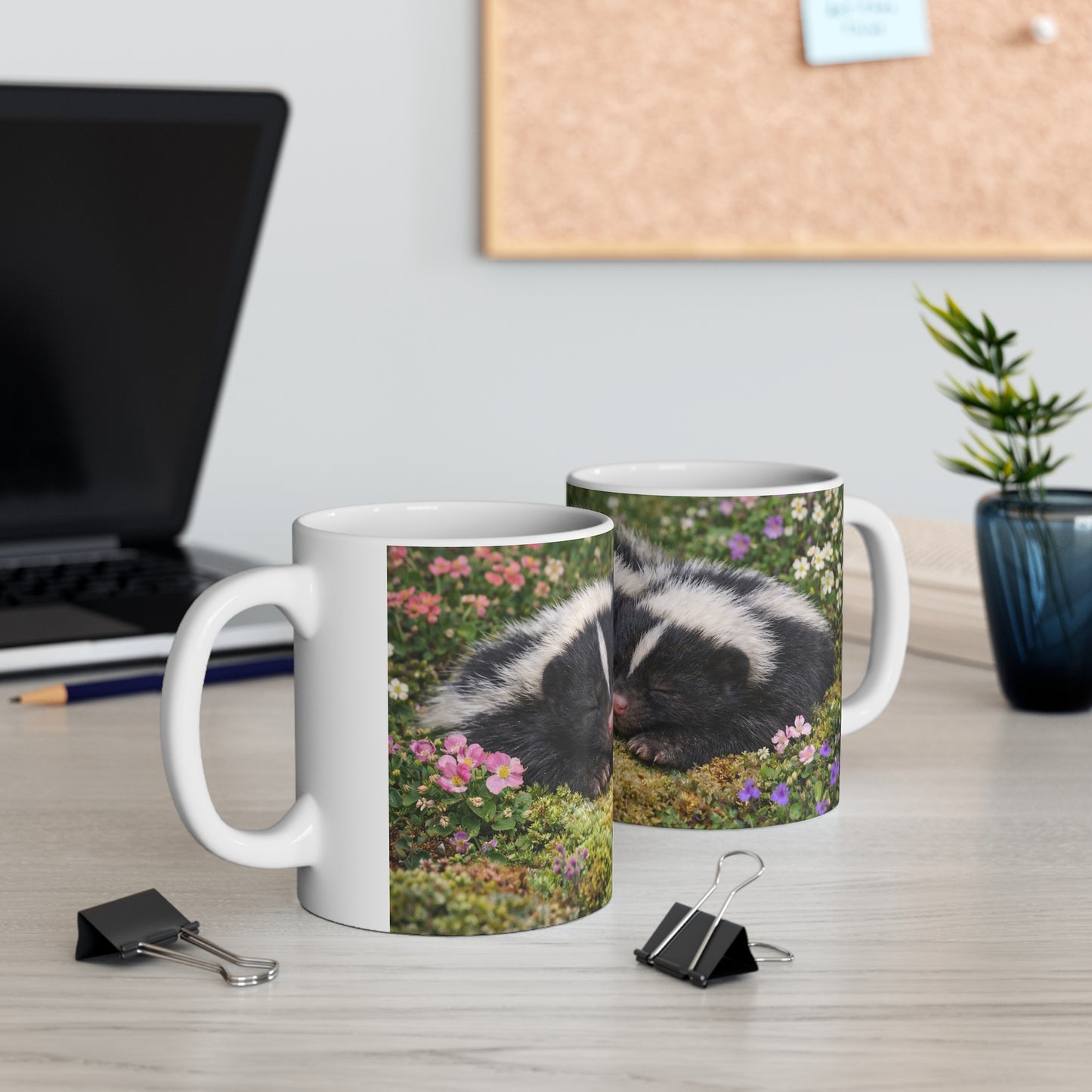 Sleeping Baby Skunks Mug | Cute Wildlife Animal Coffee Cup
