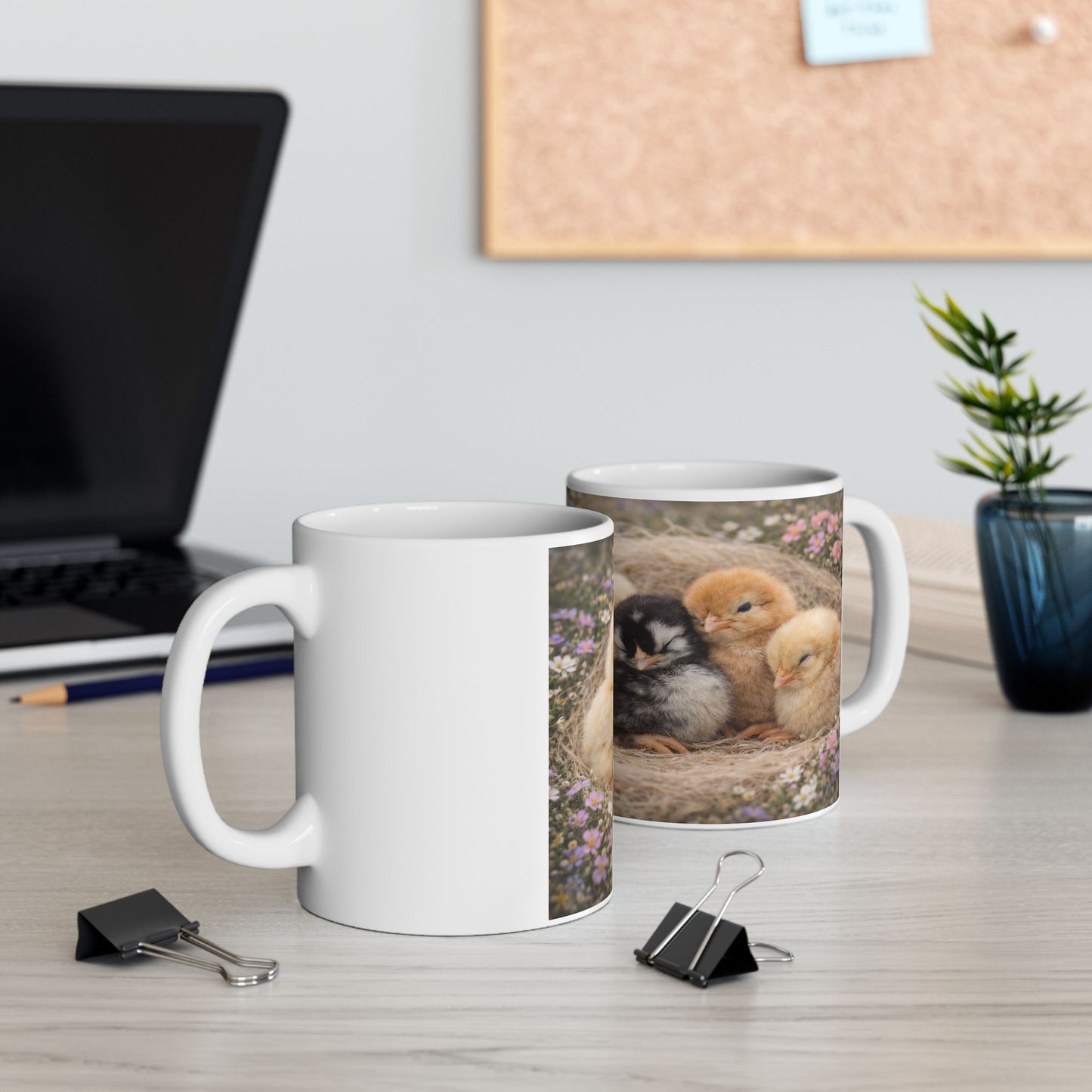 Sleeping Baby Chicks Mug | Cute Chick Nest Ceramic Mug