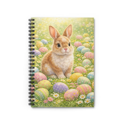Easter Bunny Spiral Notebook — Cute Bunny & Pastel Egg Ruled Journal
