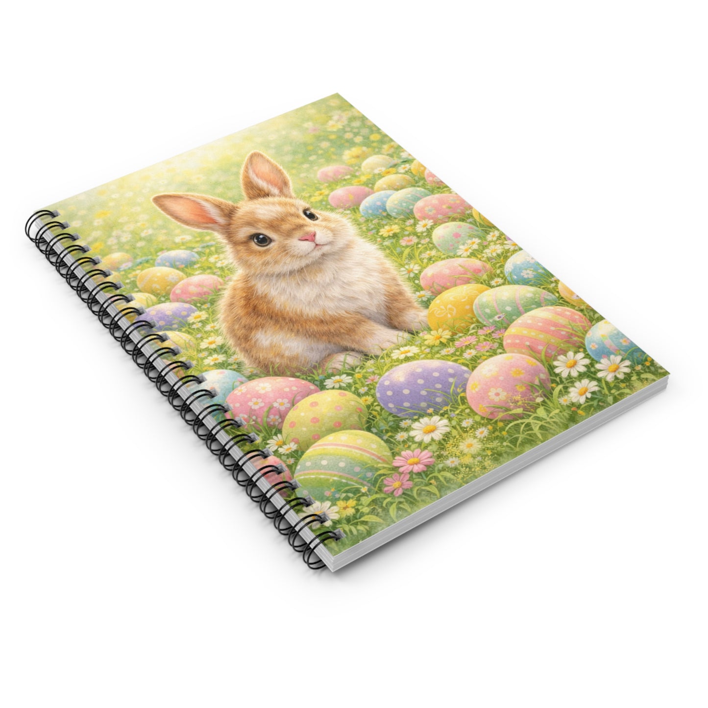 Easter Bunny Spiral Notebook — Cute Bunny & Pastel Egg Ruled Journal