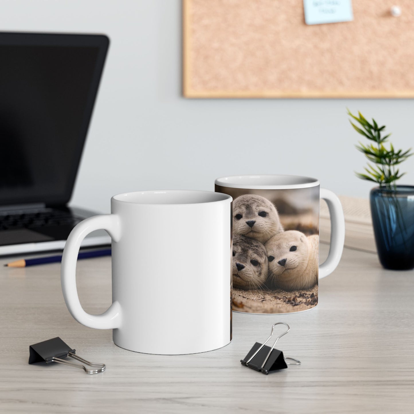 Seal Pups Ceramic Mug — Cute Animal Photo Coffee Cup (11oz)