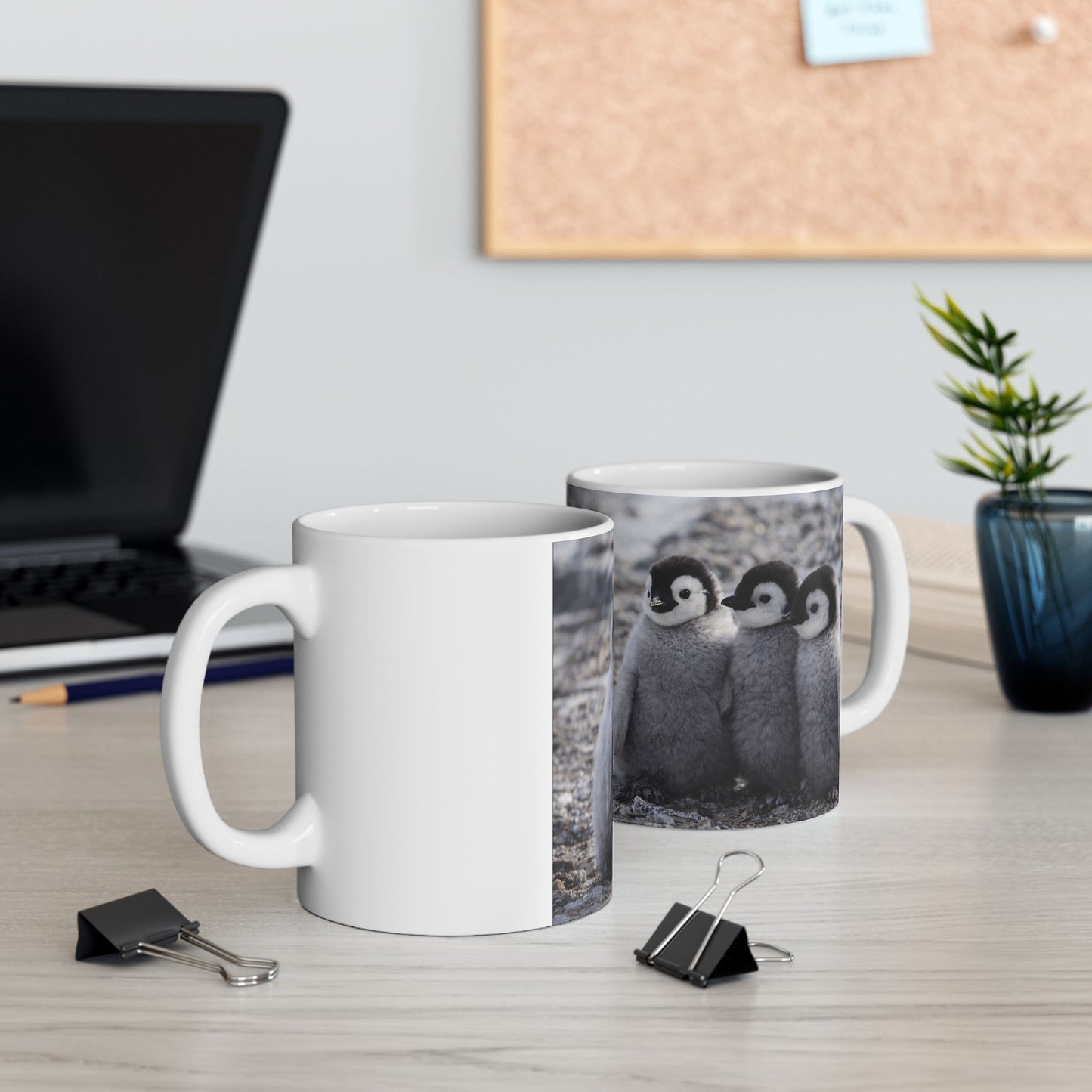 Penguin Baby Crew Ceramic Mug — Cute Arctic Chick Photo Coffee Cup (11oz)