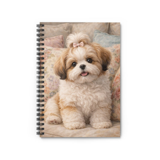 Cute Shih Tzu Puppy Spiral Notebook — Ruled Journal for Dog Lovers