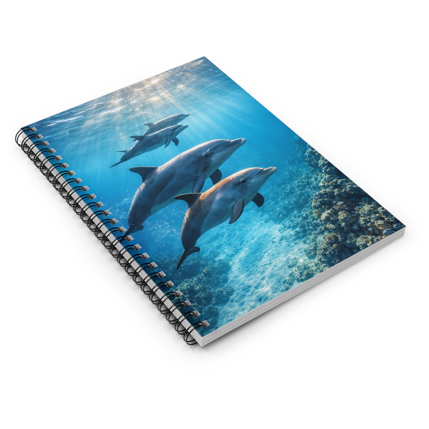 Dolphin Ocean Spiral Notebook — Ruled Journal for Kids & Marine Lovers