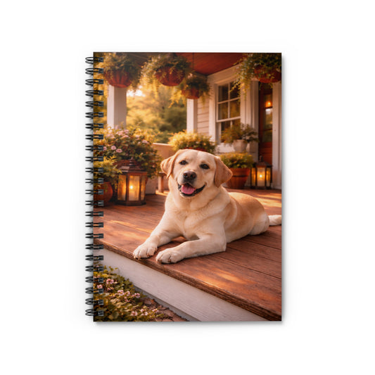 Labrador Porch Notebook — Spiral Ruled Journal for Dog Lovers
