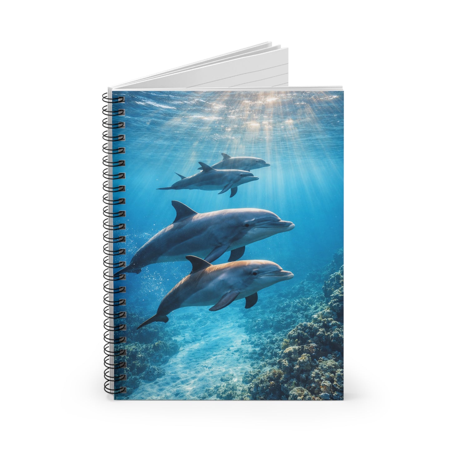 Dolphin Ocean Spiral Notebook — Ruled Journal for Kids & Marine Lovers