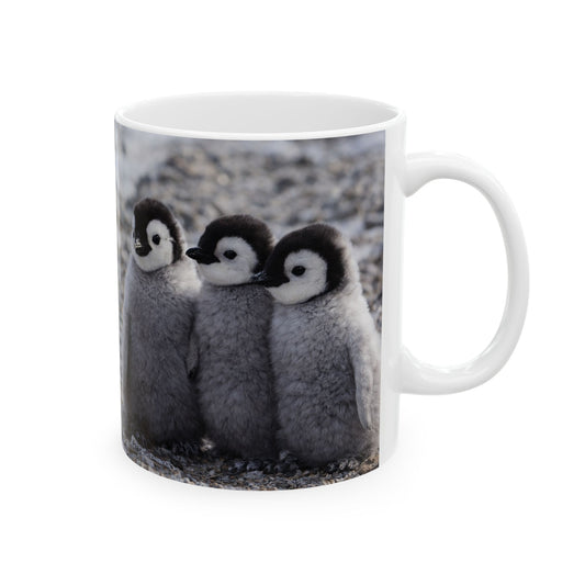 Penguin Baby Crew Ceramic Mug — Cute Arctic Chick Photo Coffee Cup (11oz)