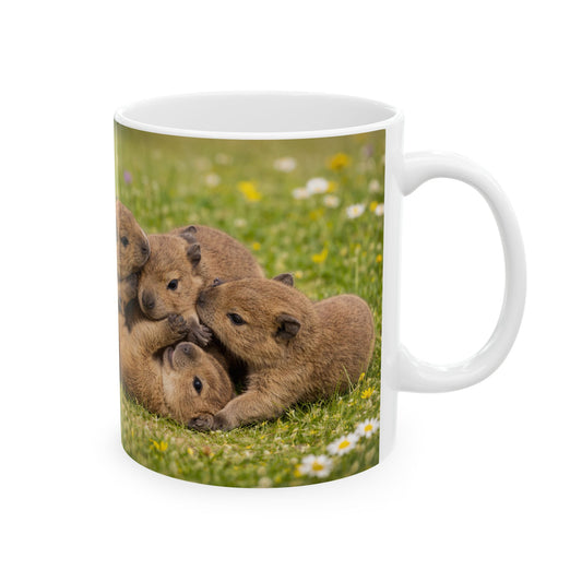 Capybara Pups Mug | Cute Wildlife Photo Ceramic Mug