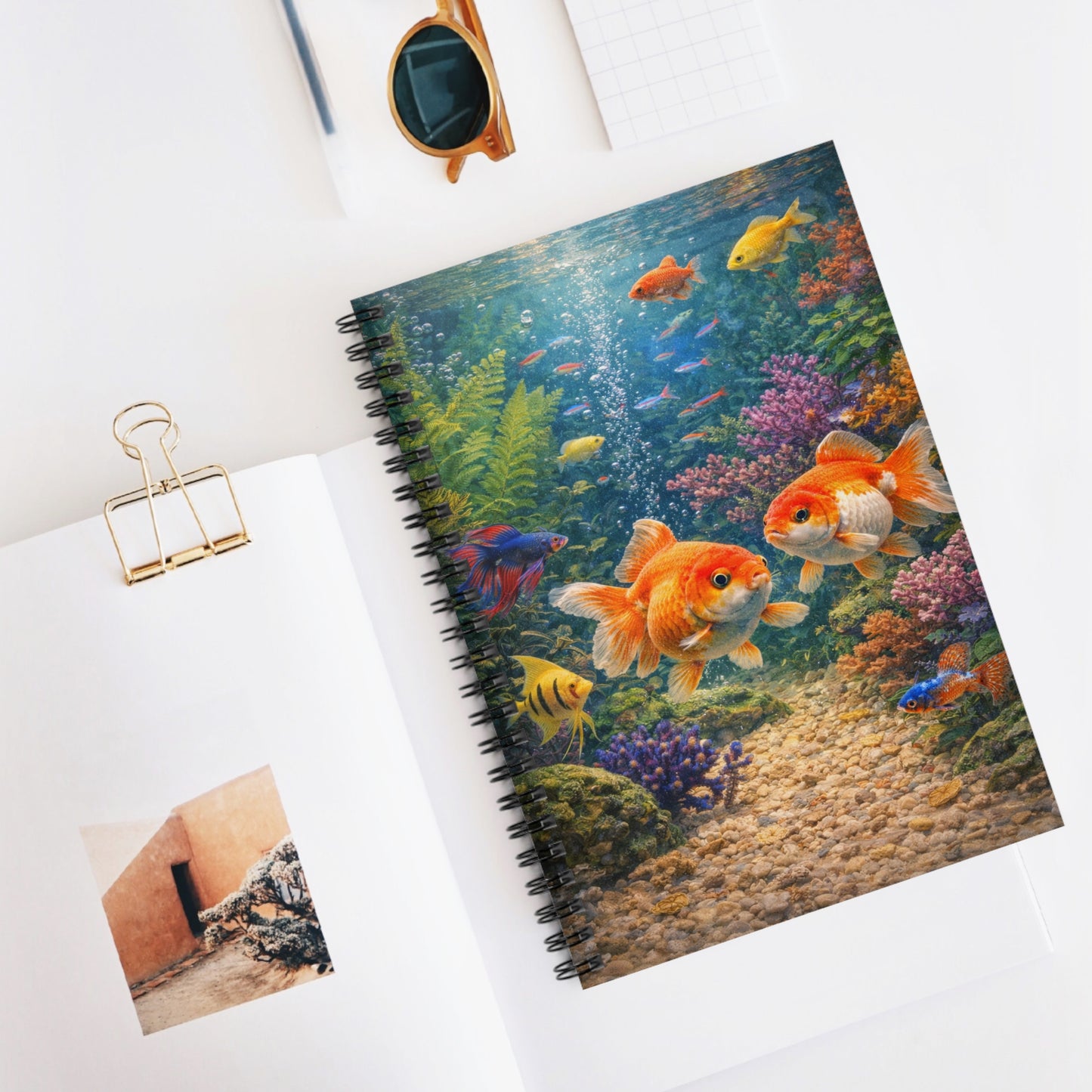 Goldfish Aquarium Spiral Notebook — Ruled Journal for Fish Lovers