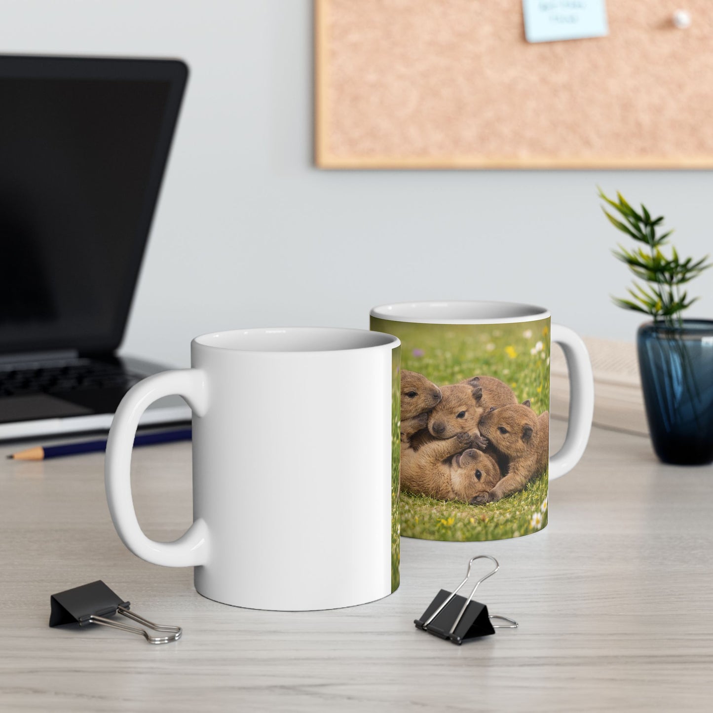 Capybara Pups Mug | Cute Wildlife Photo Ceramic Mug