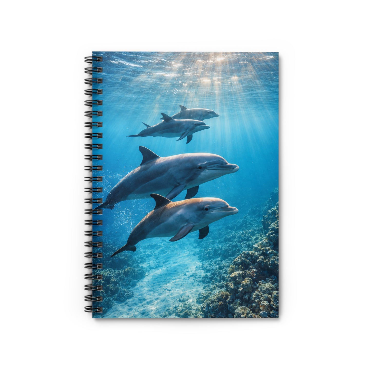 Dolphin Ocean Spiral Notebook — Ruled Journal for Kids & Marine Lovers