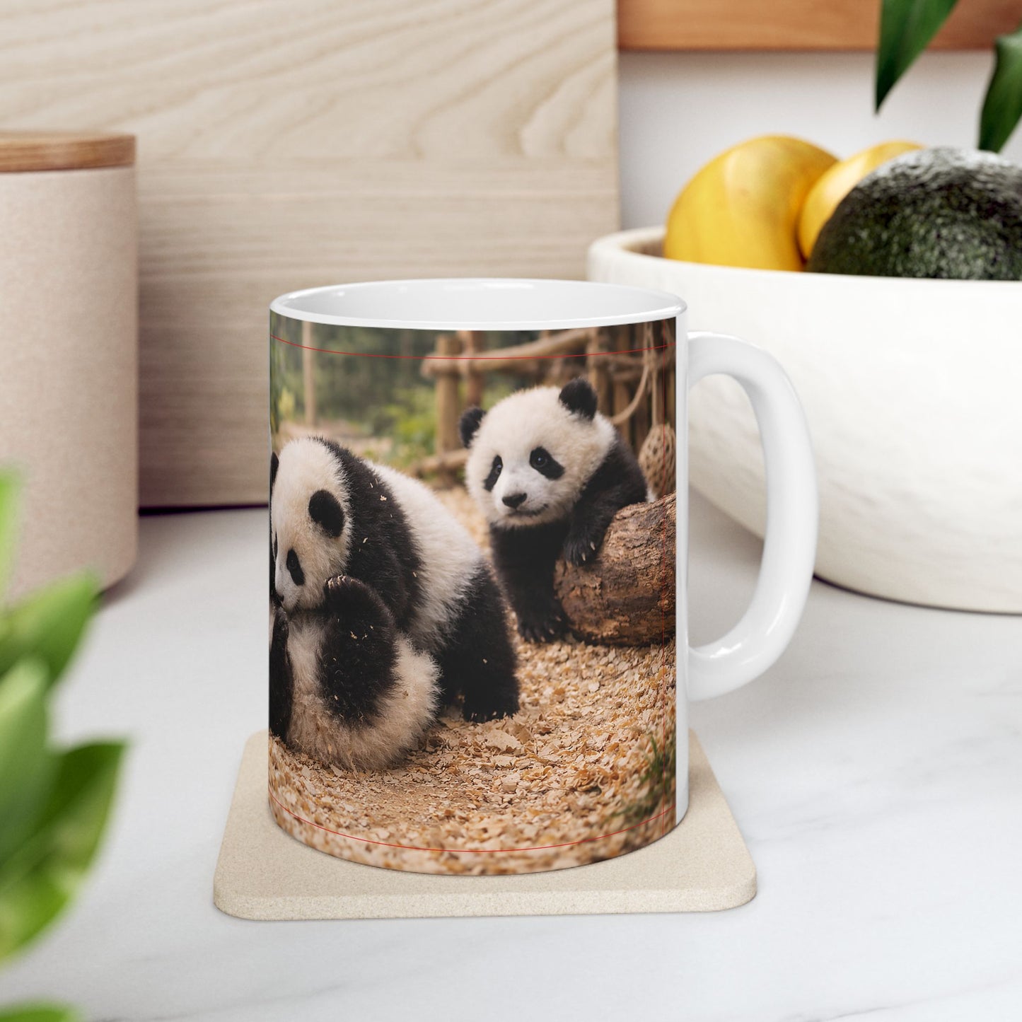 Baby Panda Family Mug | Ceramic Coffee Cup, 11oz