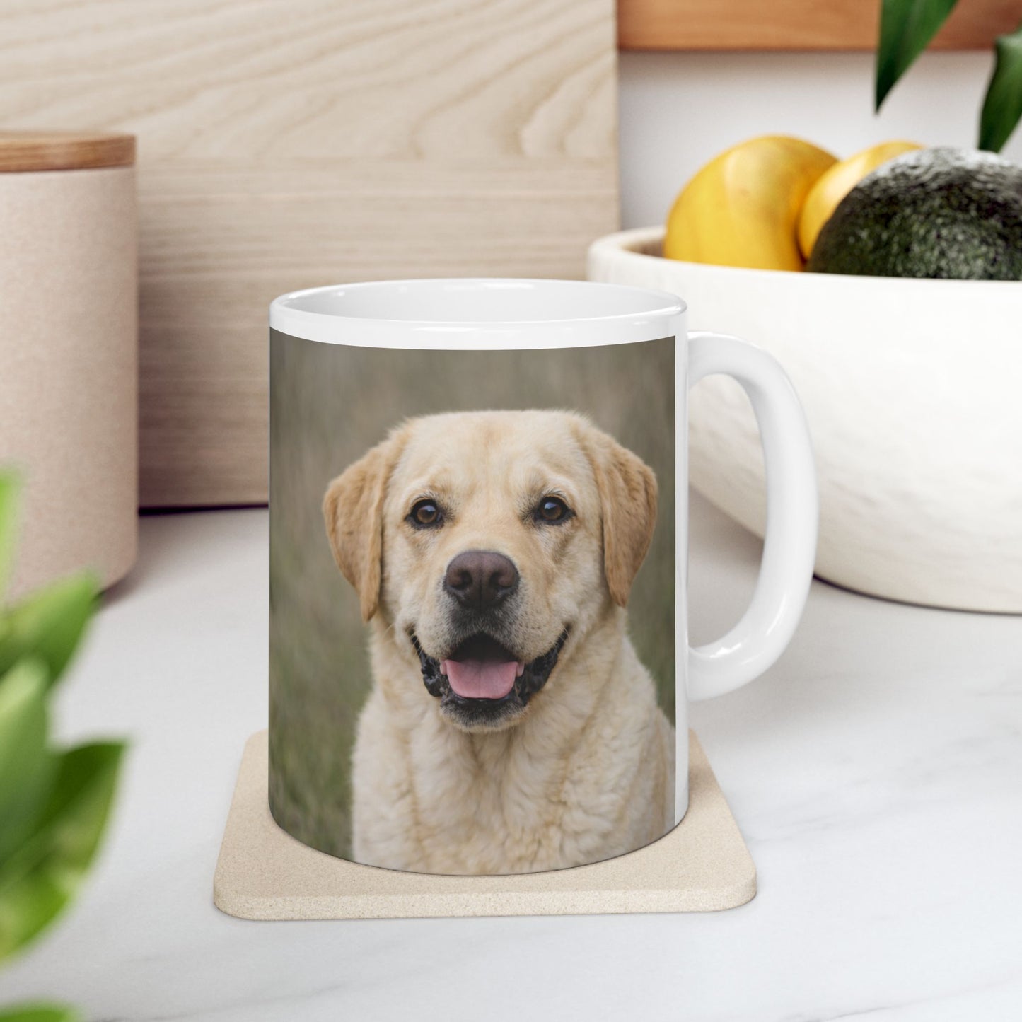 Yellow Lab Photo Mug — Dog Lover Ceramic Coffee Cup (11oz)