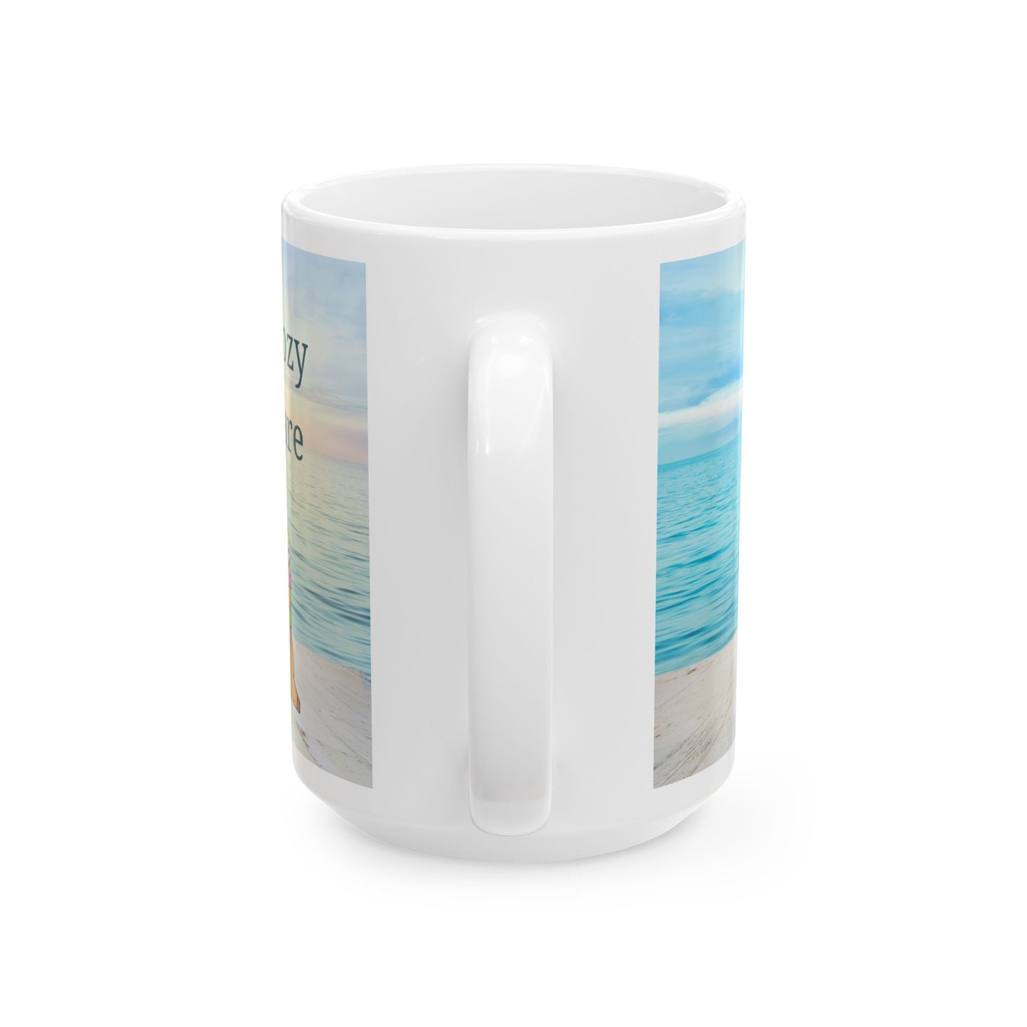 Cute Beach Capybara Ceramic Mug — Relaxing Ocean Coffee Cup (15oz)