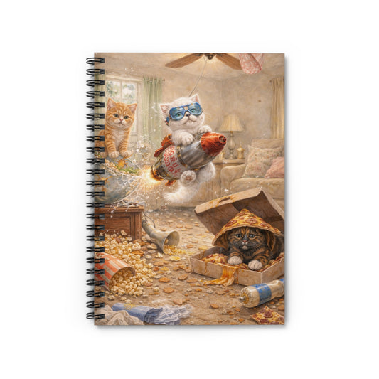 Spiral Notebook — Playful Cat Adventure Ruled Journal
