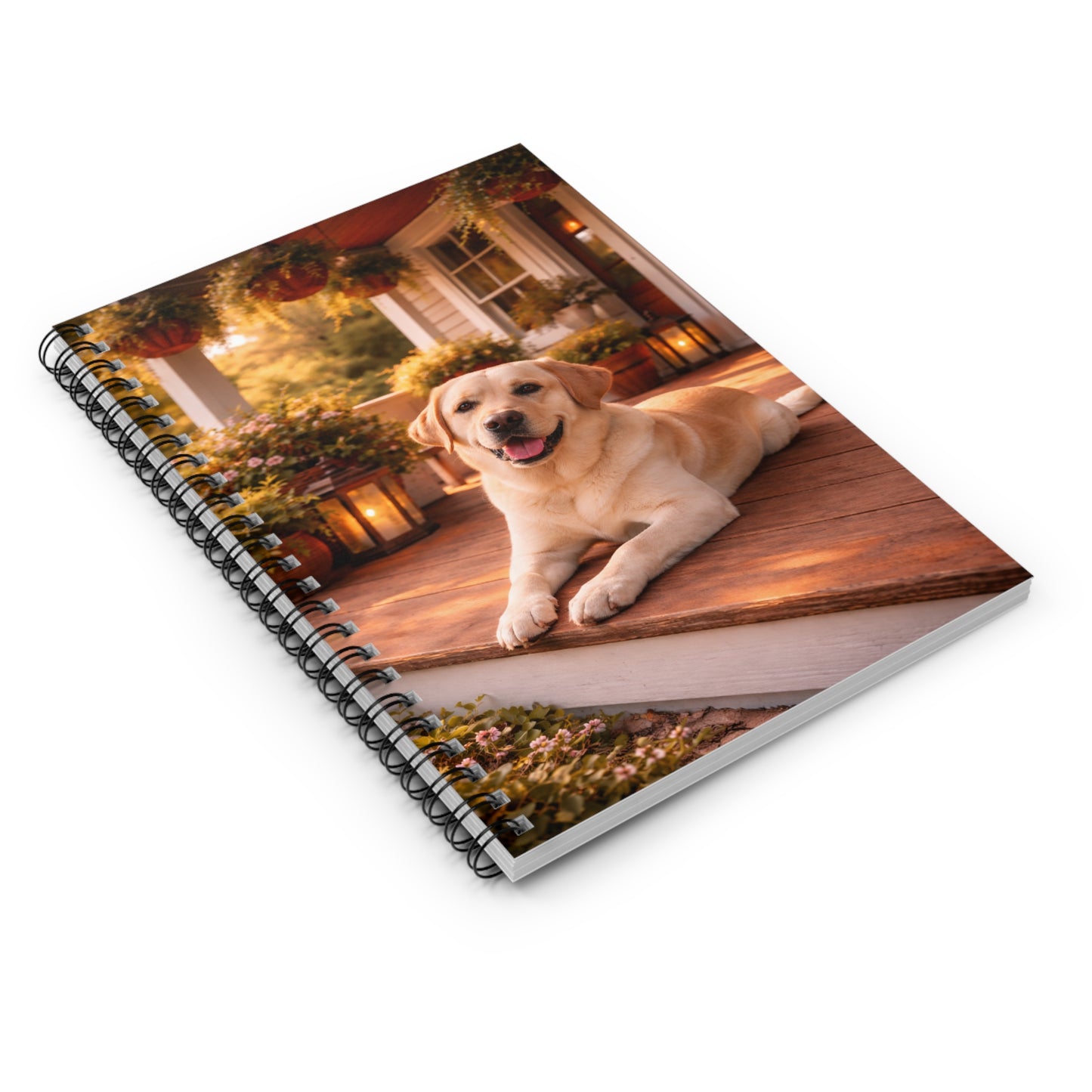 Labrador Porch Notebook — Spiral Ruled Journal for Dog Lovers