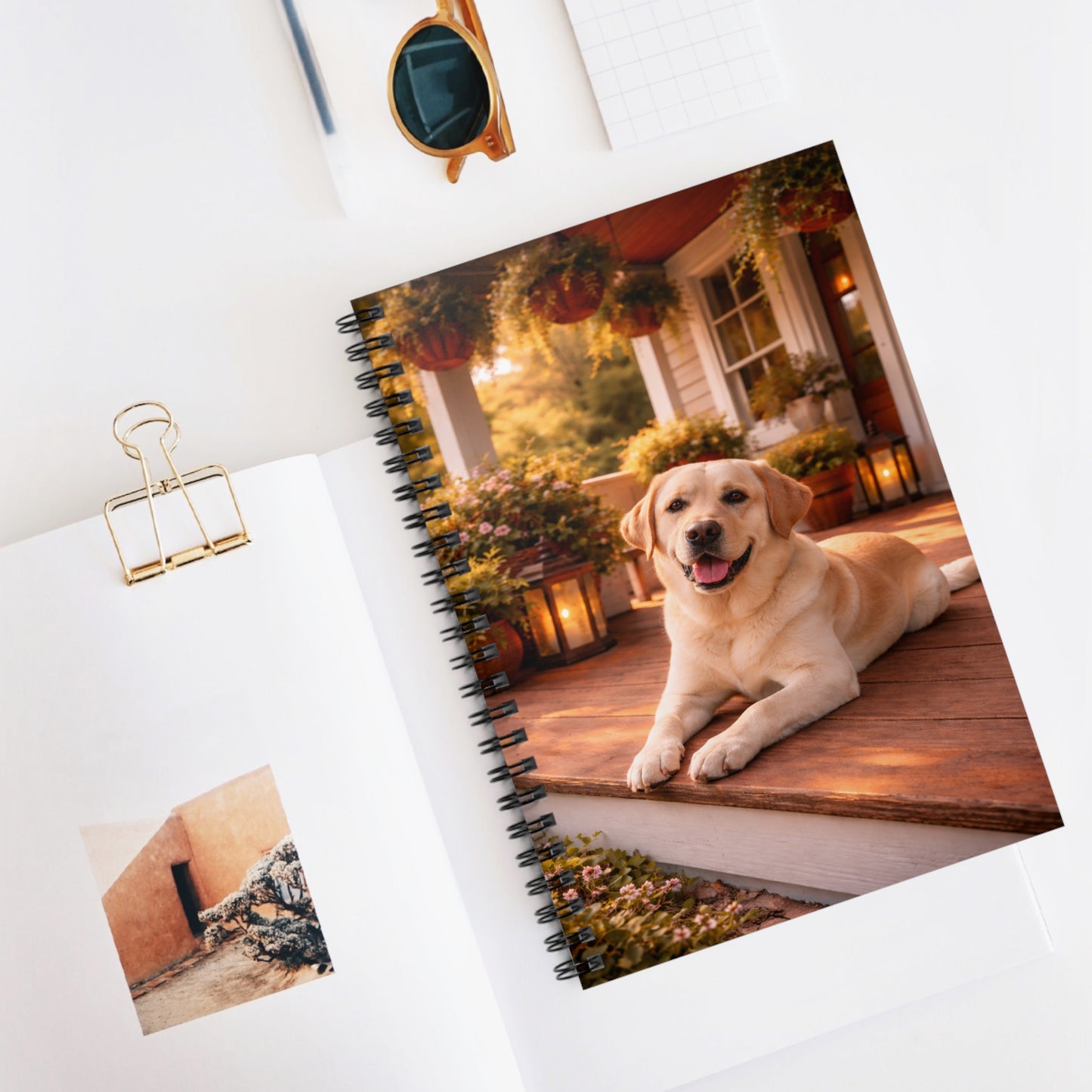 Labrador Porch Notebook — Spiral Ruled Journal for Dog Lovers